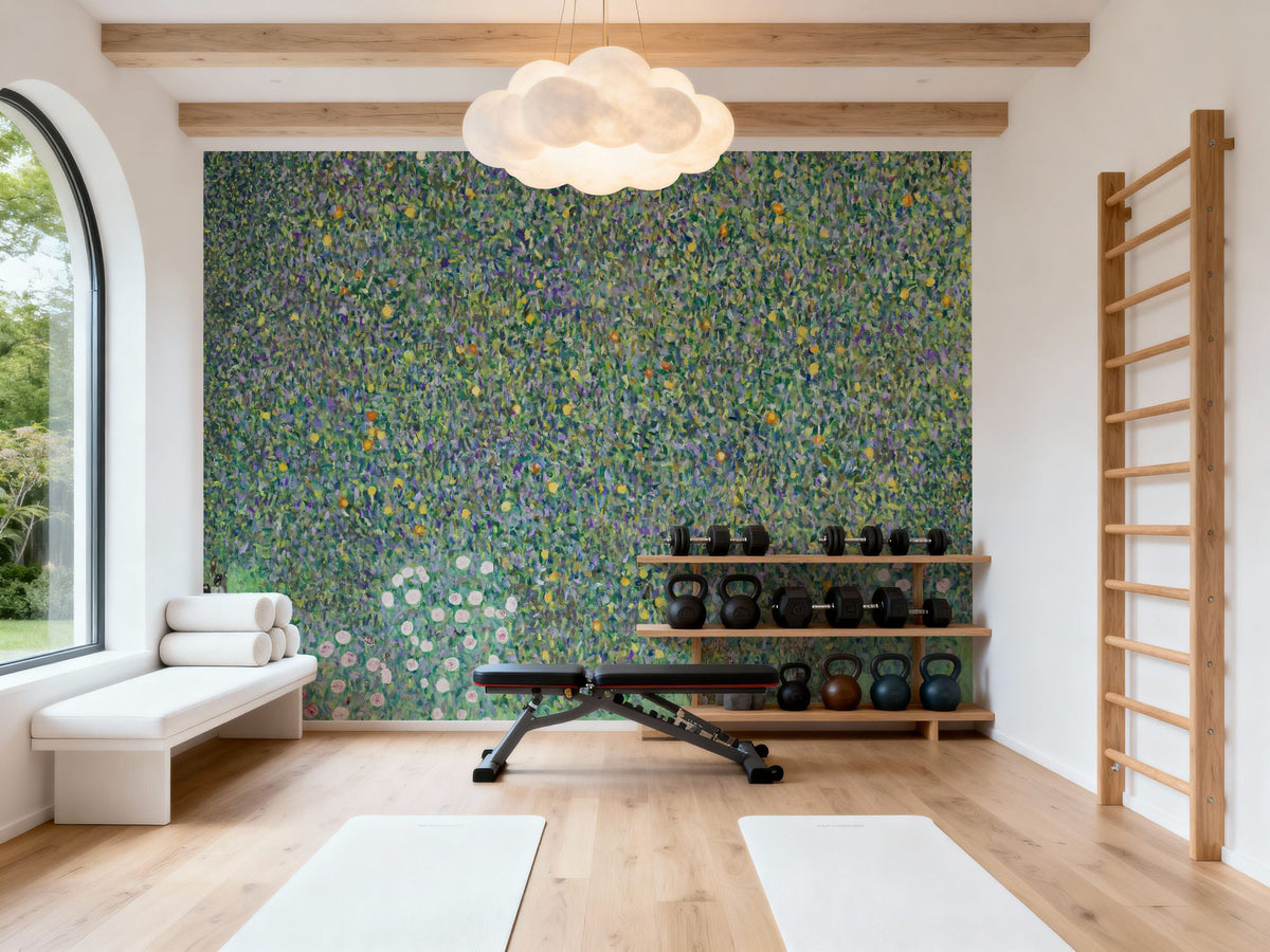 Rosebushes Under the Trees Mural Wallpaper - room preview 06