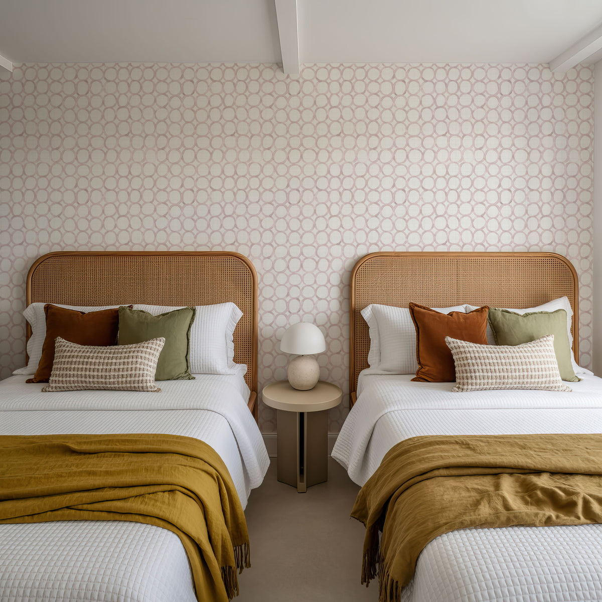 Mixed Pink Circles Mural Wallpaper - room preview 06