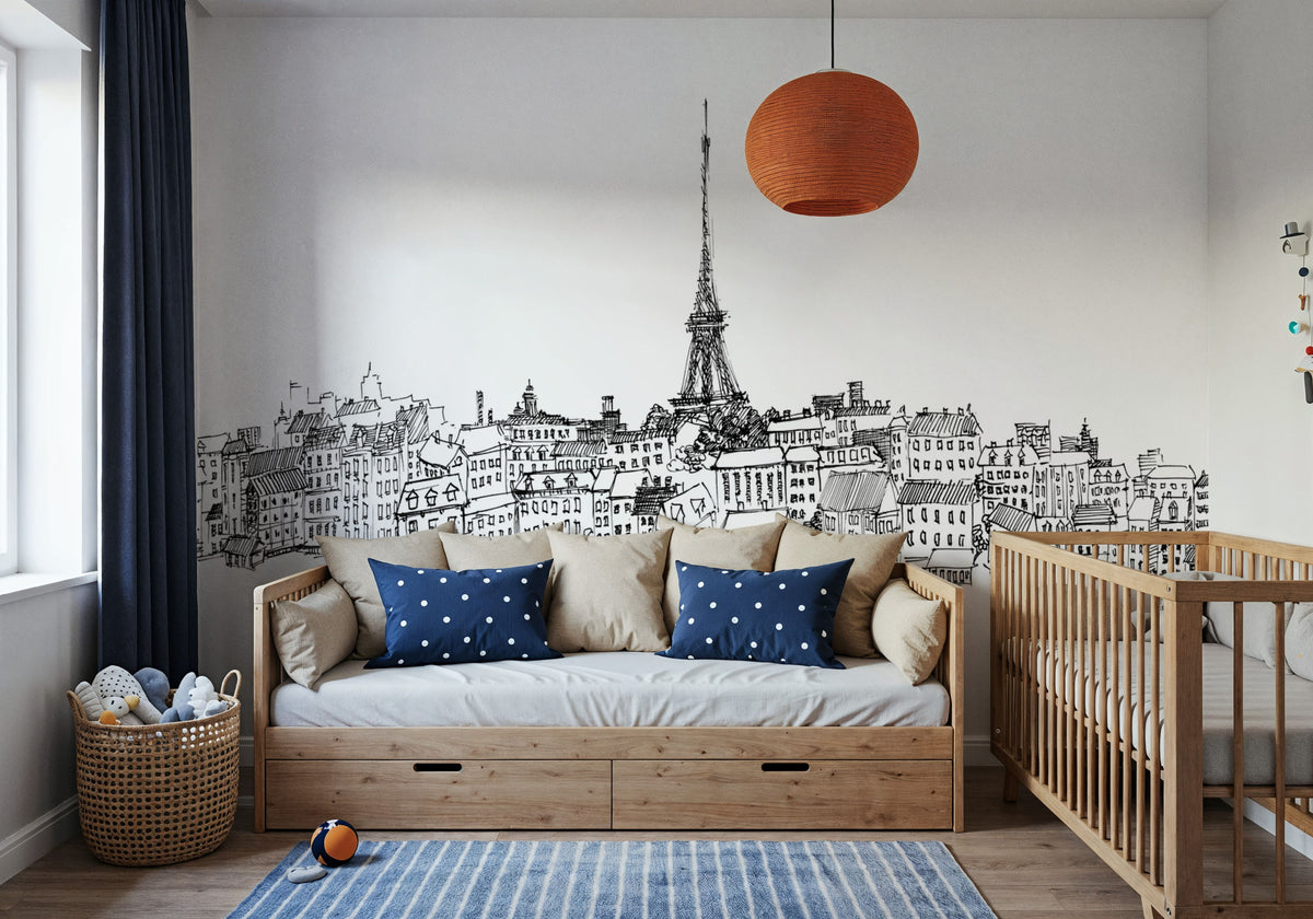 Paris Skyline III Mural Wallpaper - room preview 06