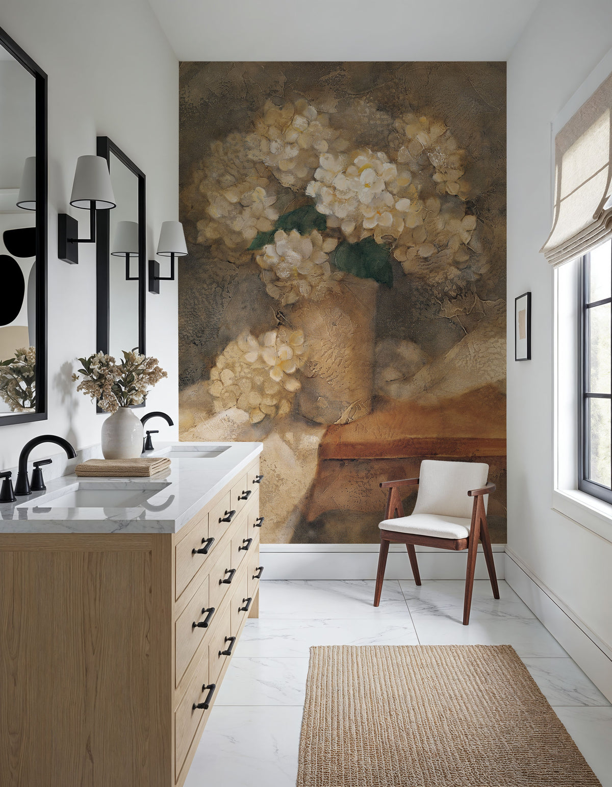 Bouquet of Hydrangeas Mural Wallpaper - room preview 06