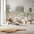 White Barn Meadow Neutral Mural Wallpaper - room preview 06