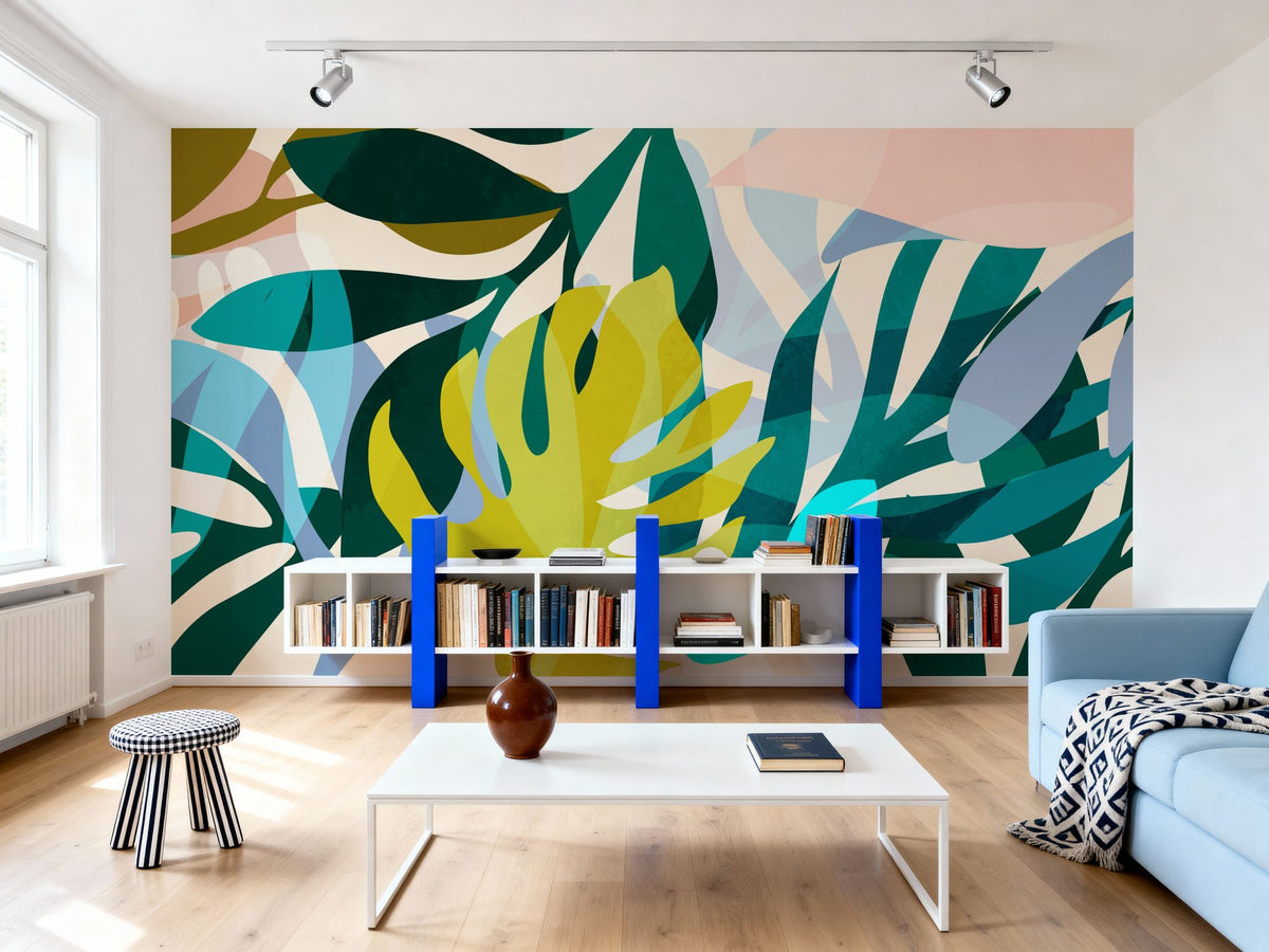 Popping Monstera Leaves Mural Wallpaper - room preview 06