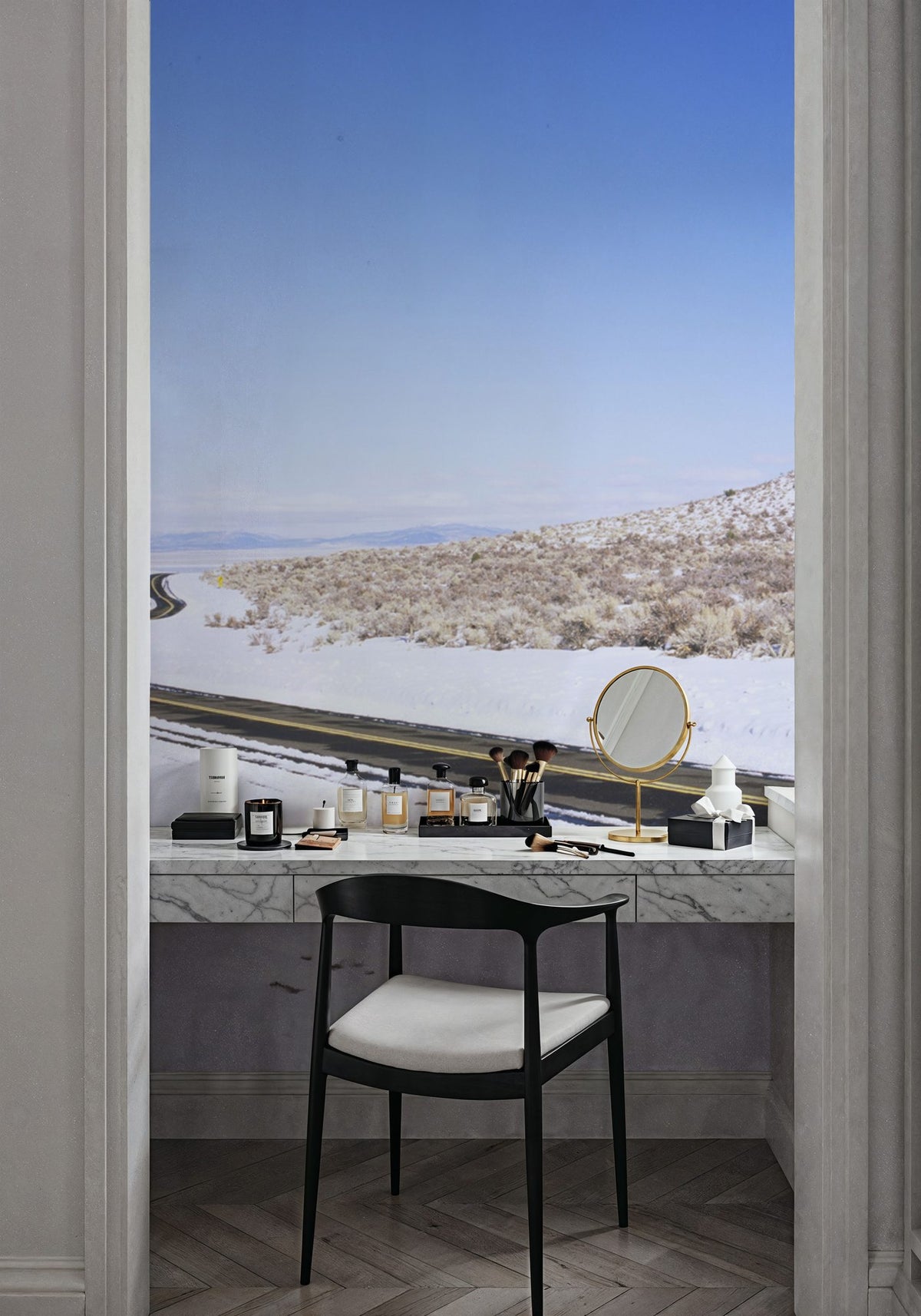 Winter Highway Mural Wallpaper - room preview 06