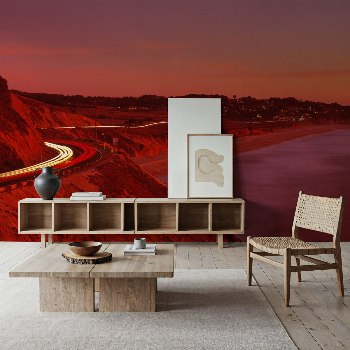 Sunset Coastal Journey Mural Wallpaper - room preview 06