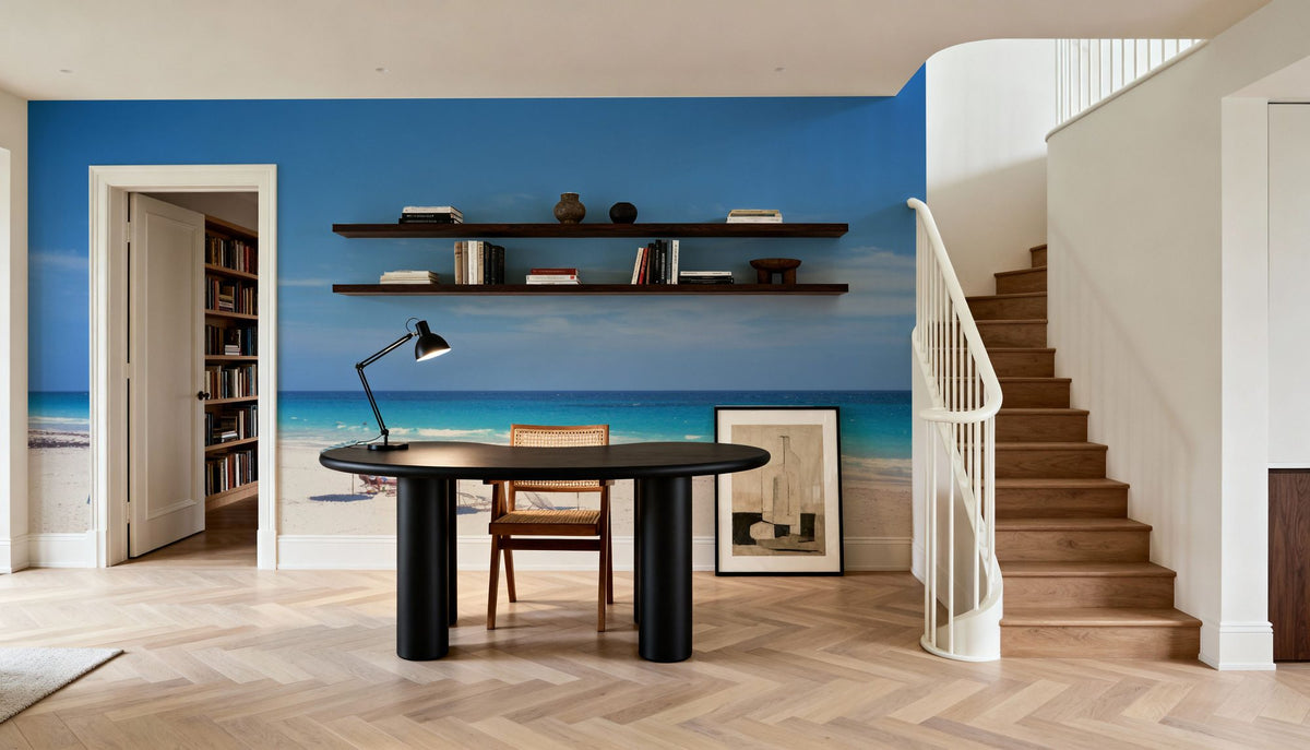 Serene Umbrella Shores Mural Wallpaper - room preview 06
