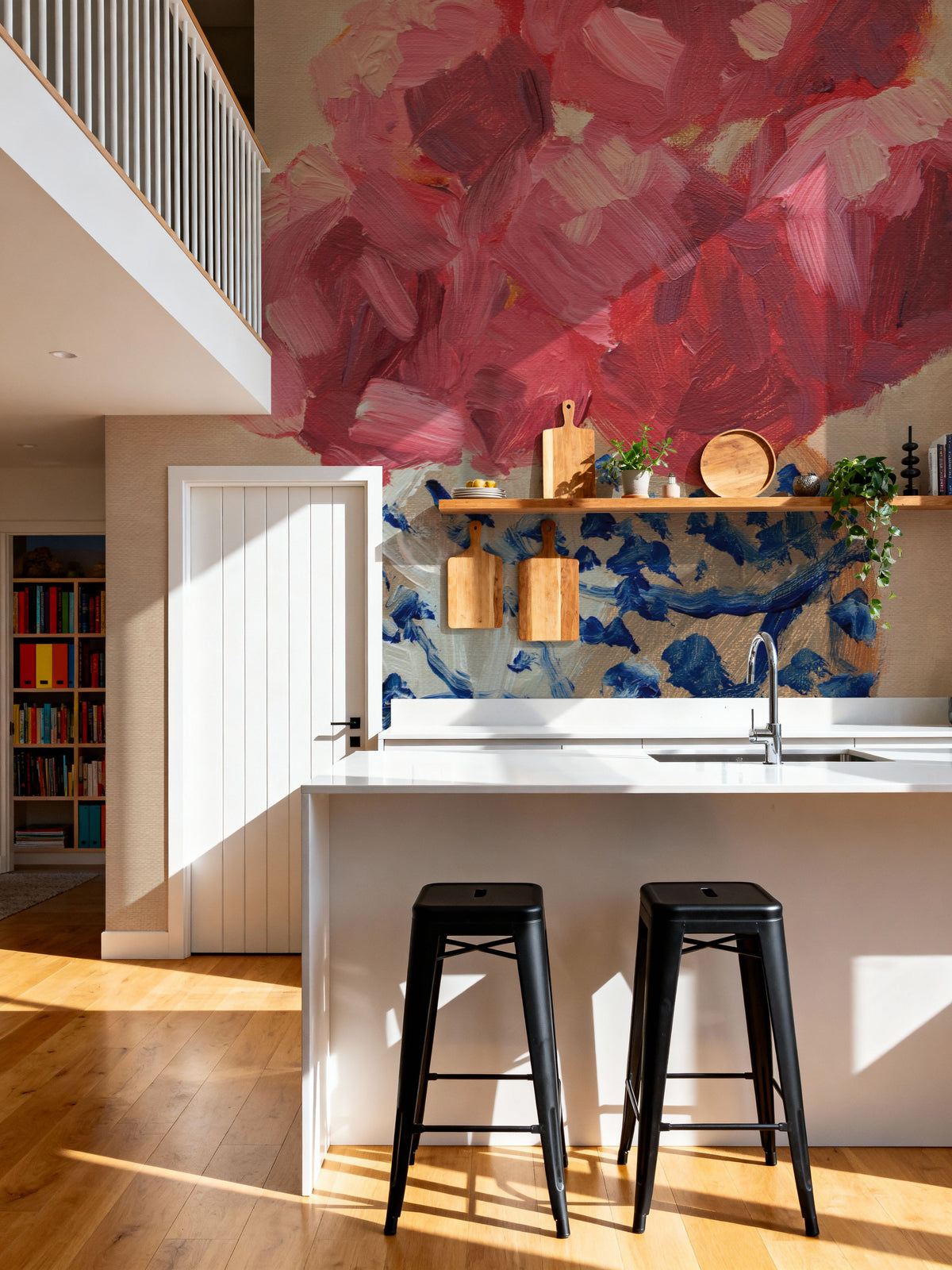 Peonies in Chinoiserie Vase Mural Wallpaper - room preview 06