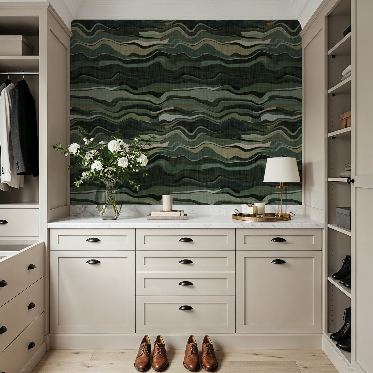 Camouflage Lines Mural Wallpaper - room preview 06