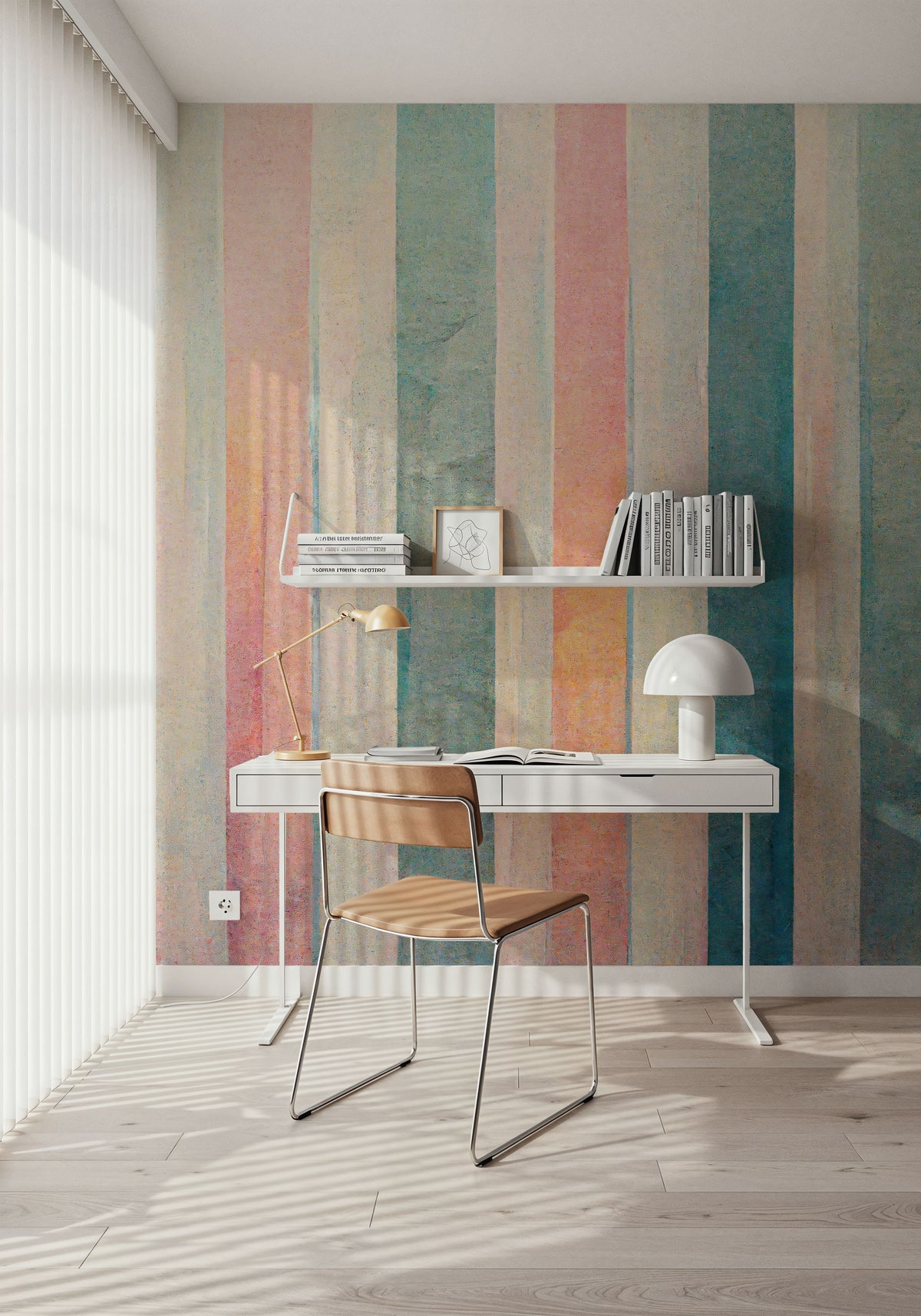 Smudged Stripes Mural Wallpaper - room preview 06