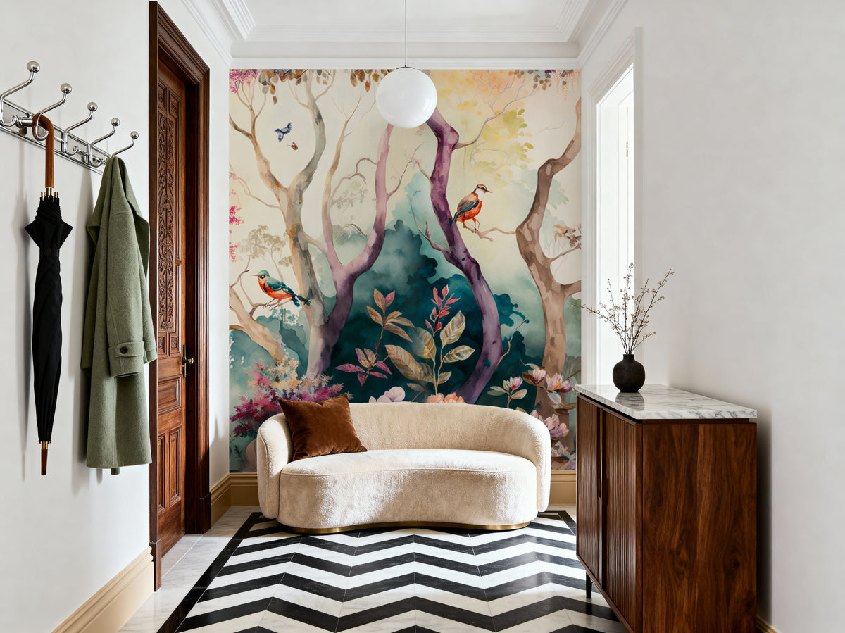 Magical Birds Mural Wallpaper - room preview 06