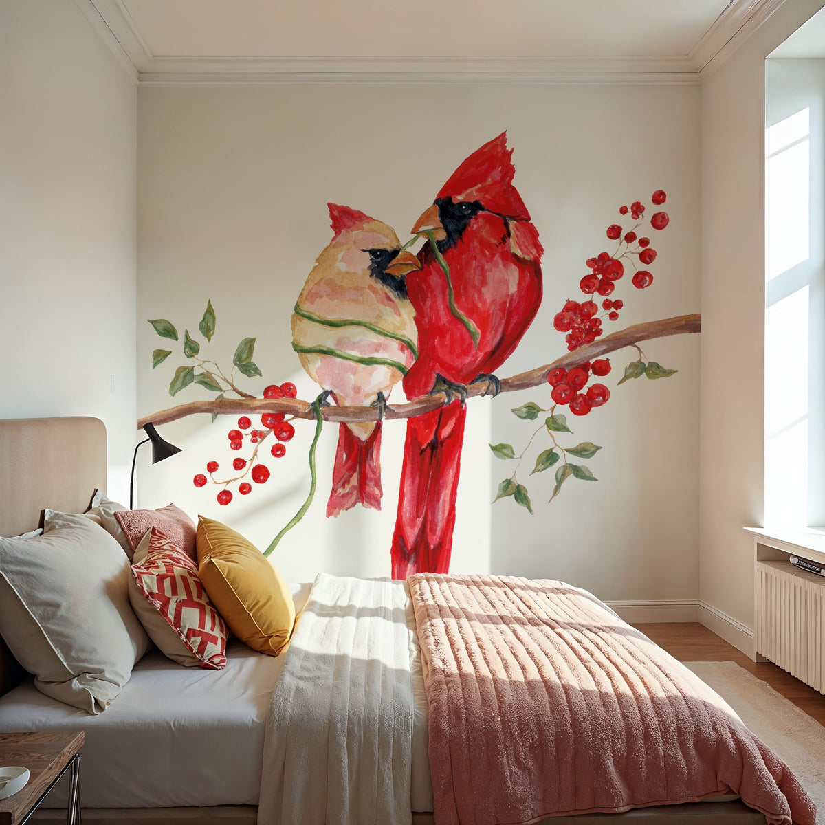 Winterberry Tidings II Mural Wallpaper - room preview 06