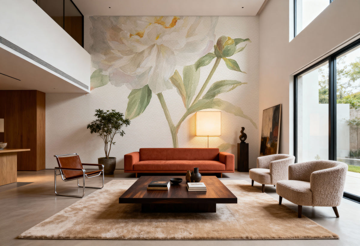 Garden Peony Mural Wallpaper - room preview 06