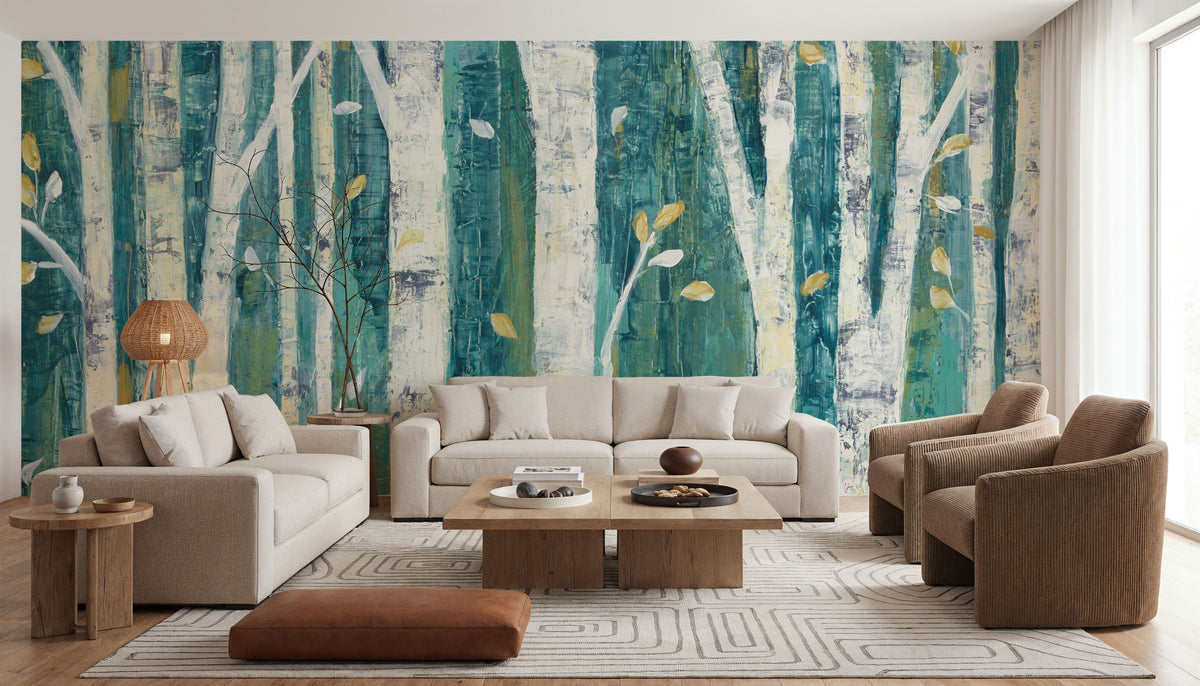 Birches in Spring Mural Wallpaper - room preview 06