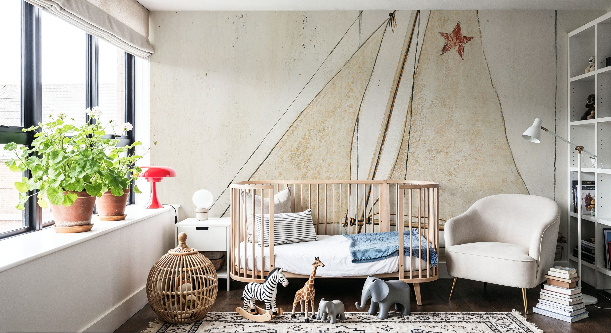 Pond Yacht II Mural Wallpaper