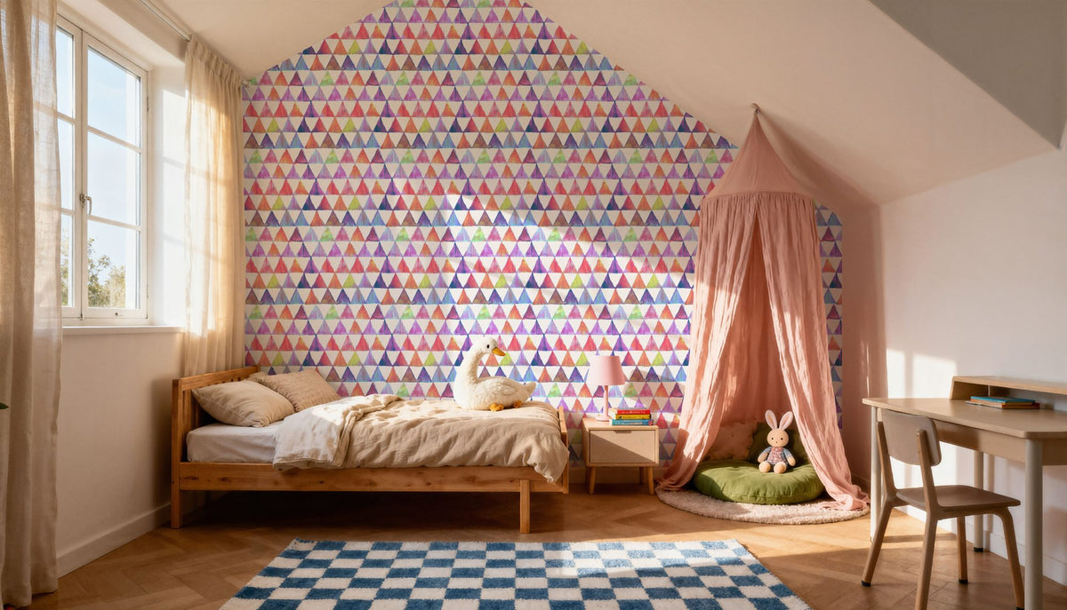 Rainbow Triangles Mural Wallpaper - room preview 06