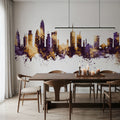 Nairobi Kenya Skyline Purple & Gold Mural Wallpaper - room preview 06