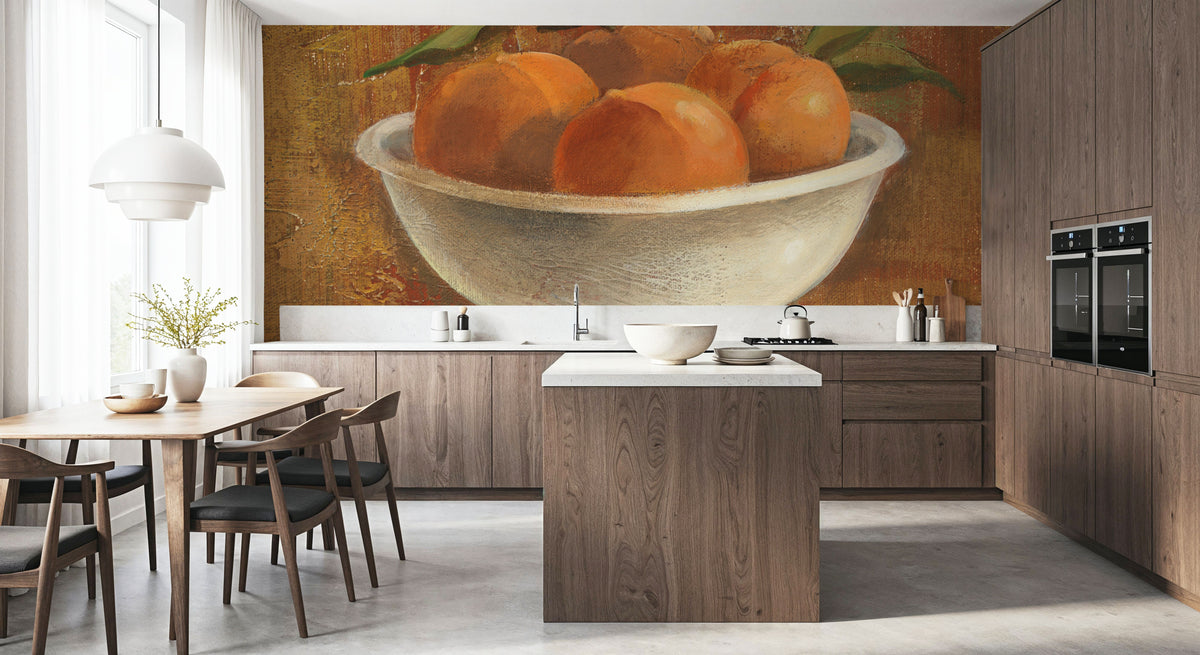 Peaches in Old Bowl Mural Wallpaper - room preview 06