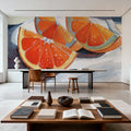 Oranges Catching the Light Mural Wallpaper - room preview 06