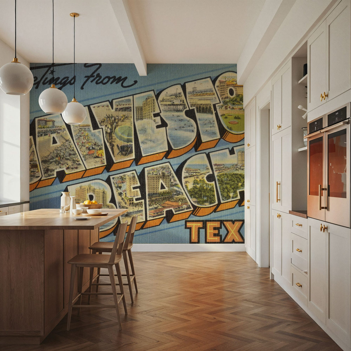 Greetings From Galveston Beach Mural Wallpaper - room preview 06