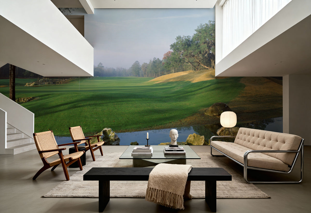 Misty Fairway Serenity Mural Wallpaper - room preview 06