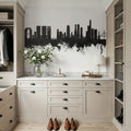 Osaka Skyline Black & White Mural Wallpaper - room preview 06