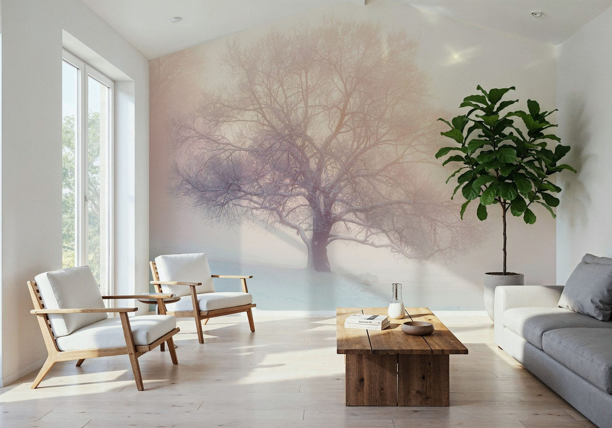 Winter Frost Tree Mural Wallpaper - room preview 06
