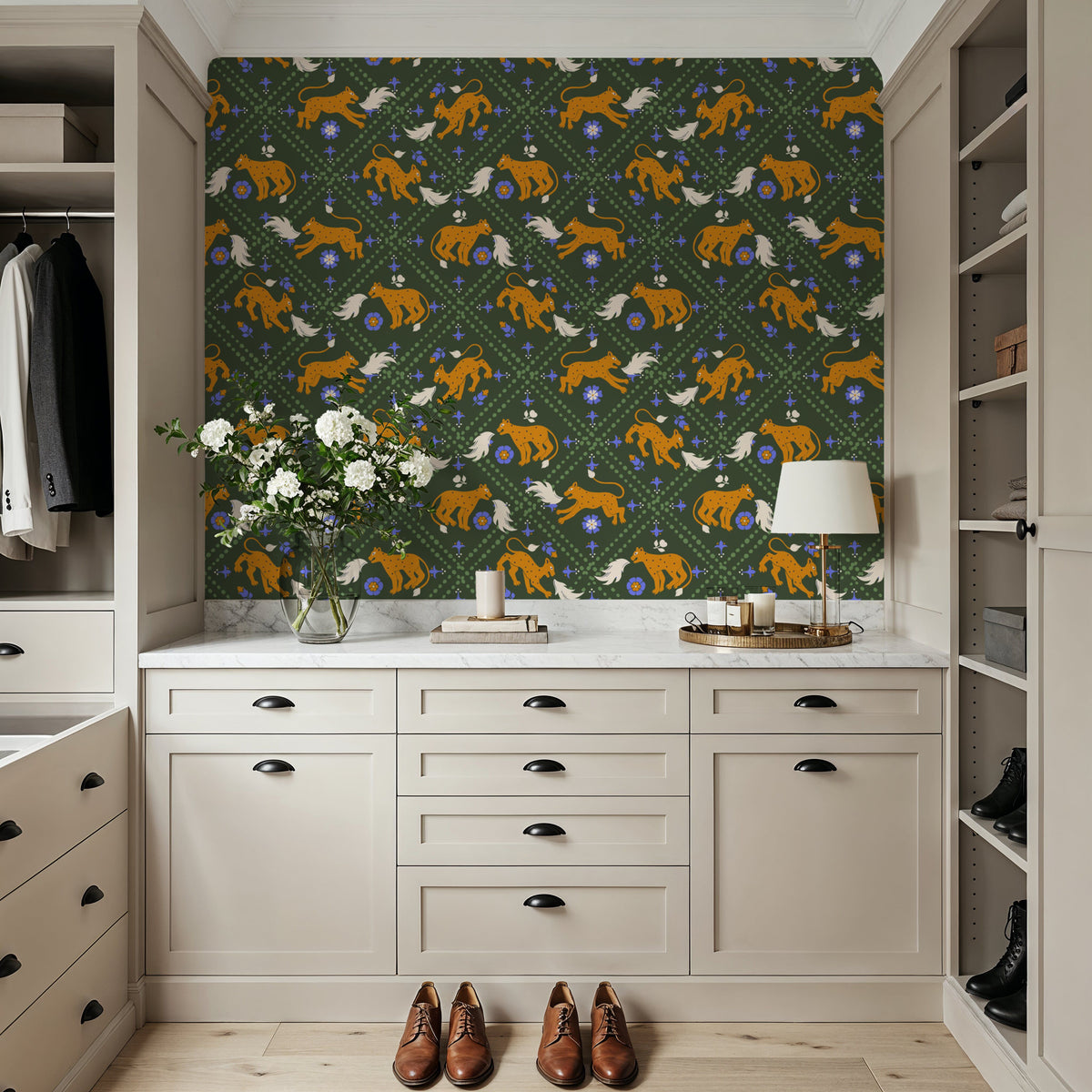 Wild Cat Roar Mural Wallpaper - room preview 06
