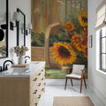 Sunflowers and Mums Mural Wallpaper - room preview 06