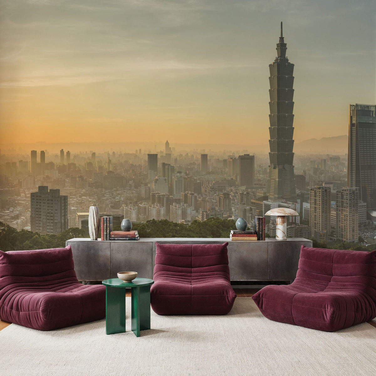 Taipei Sunset Mural Wallpaper - room preview 06