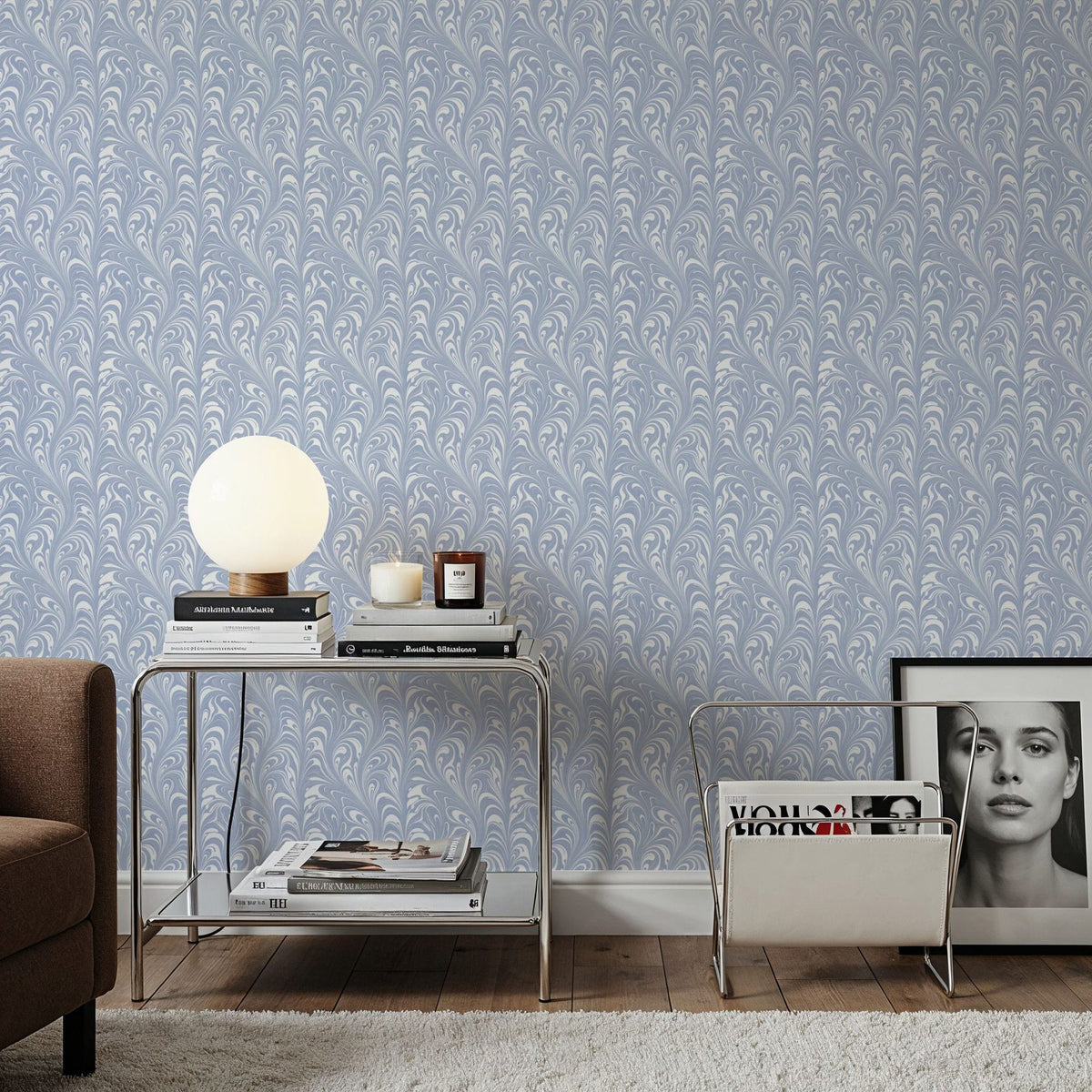 Marbelized Flow, Cloud Drift Mural Wallpaper - room preview 06