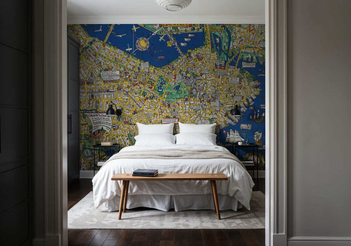 Dwellpaper Decorative Boston Map Mural Wallpaper image 6