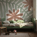 Fern and Flower Lines Mural Wallpaper - room preview 06