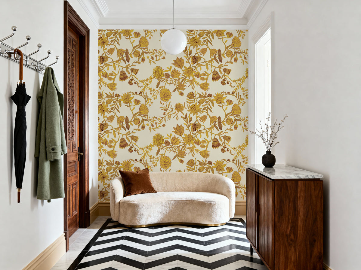 Miracle Blossoms, Yellow Mural Wallpaper - room preview 06