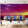 Magenta Twilight Peaks Mural Wallpaper - room preview 06