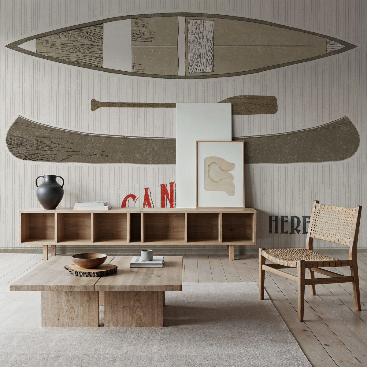 Cabin Life VII Kayak Mural Wallpaper - room preview 06