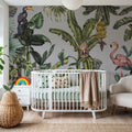 Monkeys with Birds, Mural Wallpaper - room preview 06