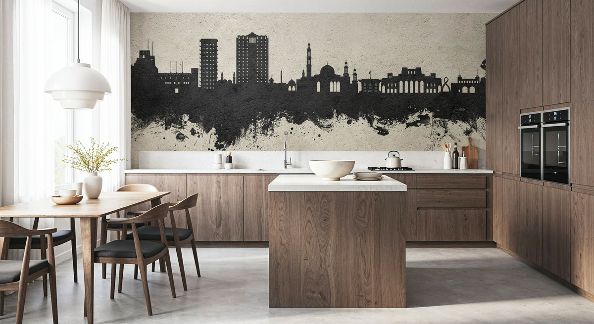 Muscat Oman Skyline Concrete Mural Wallpaper - room preview 06