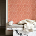 Bohemian Leaves Orange Mural Wallpaper - room preview 06