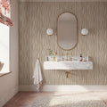 Swaying Lines, Beige Mural Wallpaper - room preview 06