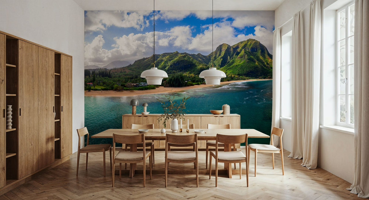 Na Pali Mountains Mural Wallpaper - room preview 06