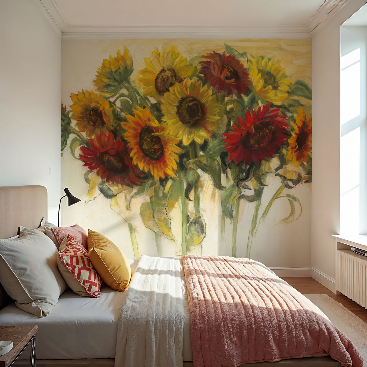 Gathering Sunflowers Mural Wallpaper - room preview 06
