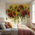 Gathering Sunflowers Mural Wallpaper - room preview 06