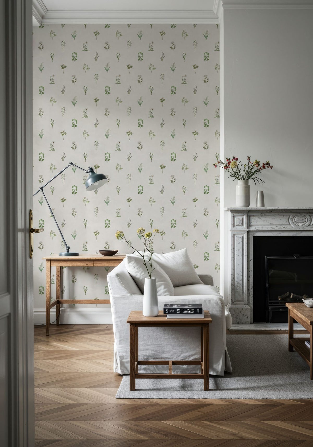 Nordic Flora Ivory, Cloud Mural Wallpaper - room preview 06