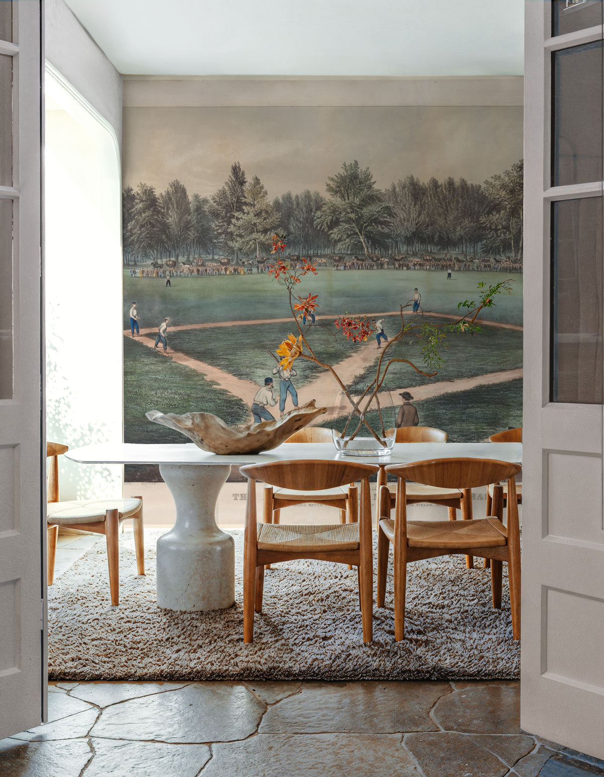 Hoboken Baseball Mural Wallpaper - room preview 06