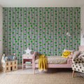 Memphis Dots & Stripes, White Mural Wallpaper - room preview 06