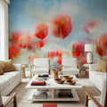 Poppies in a Field Mural Wallpaper - room preview 06