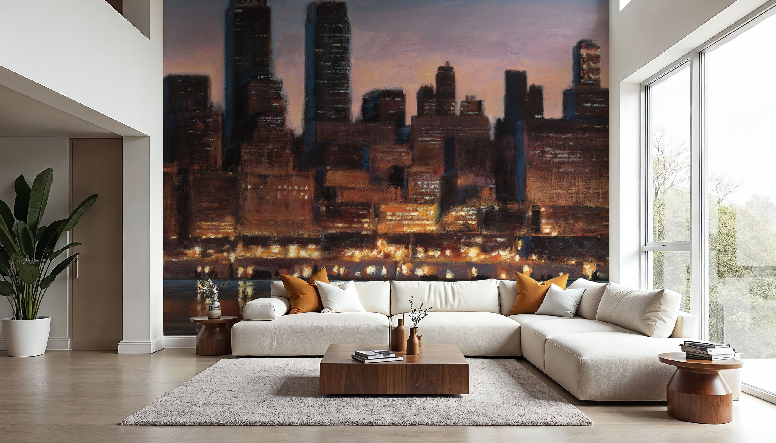 Manhattan Evening Reflection Mural Wallpaper