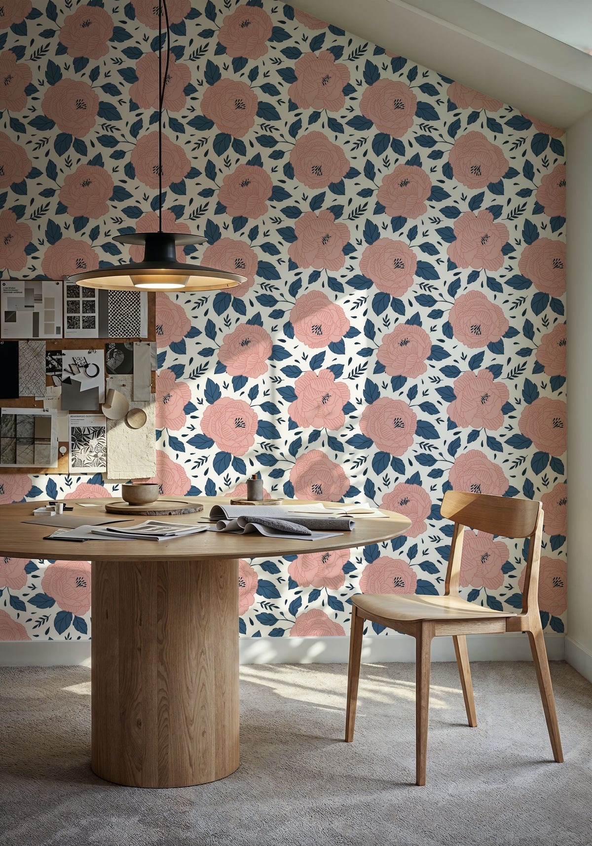 Pink Peonys Mural Wallpaper - room preview 06