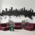 Vancouver Canada Skyline Black & White Mural Wallpaper - room preview 06