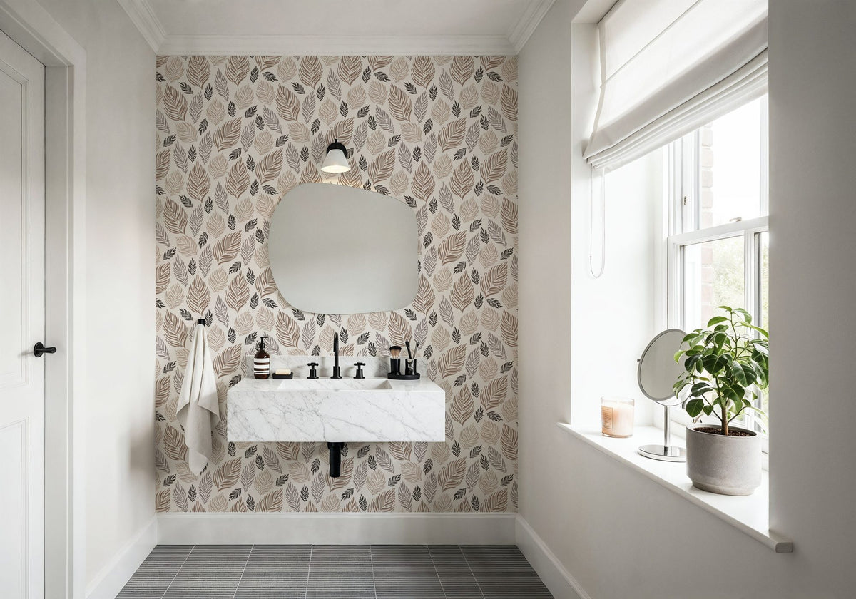 Featherly Leaves Mural Wallpaper - room preview 06