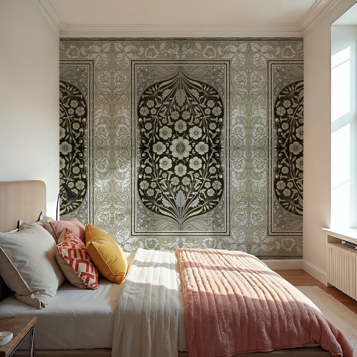 My Floral Dreams, Ecru Mural Wallpaper - room preview 06